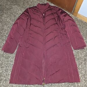 Talbots Women's Maroon Hooded Puffer Jacket